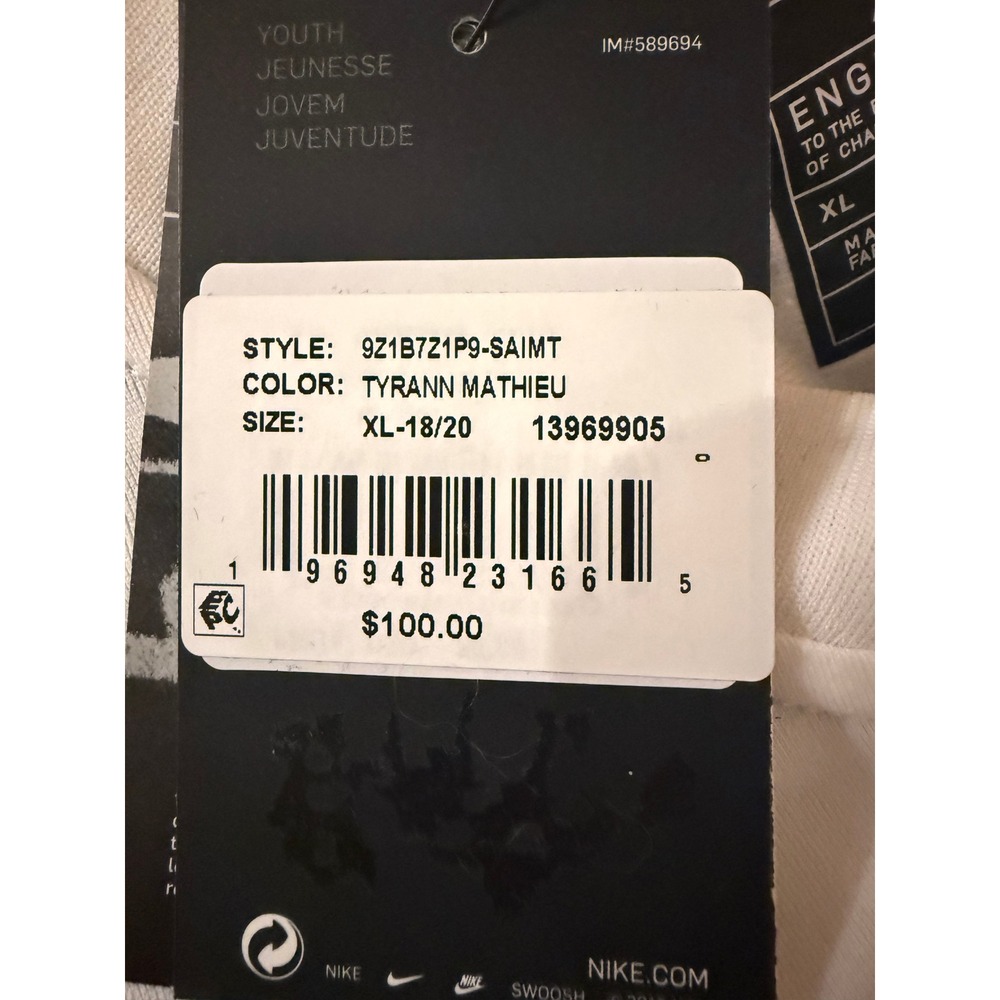 New Orleans Saints YOUTH Tyrann Mathieu #32 Nike Engineered Jersey Size XL -NWT - Picture 8 of 10